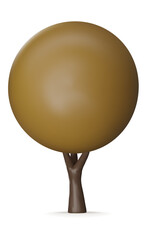 A Trees isolated on a white background. 3D tree for landscape design, Garden, and park green tree. Icons for city maps, and games. autumn forest plants collection. 3d render png illustration