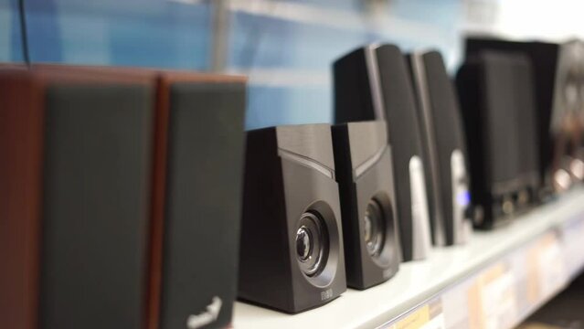 small speakers for a computer in a store