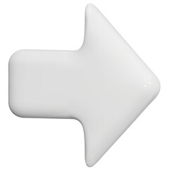 A white png arrows. Shiny 3d glass Arrows icon. Arrows Cartoon minimal style collection. 3d png illustration.