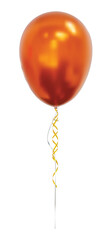 A realistic vector orange balloons isolated on white background. Helium balloons clipart for anniversary, birthday, wedding, party. 3D png illustration. © vensto