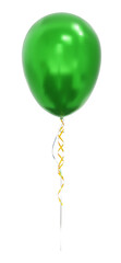 A realistic vector green balloons isolated on white background. Helium balloons clipart for anniversary, birthday, wedding, party. 3D png illustration.