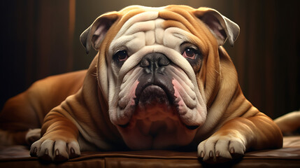 Bulldog with a lovable expression and distinctive wrinkles