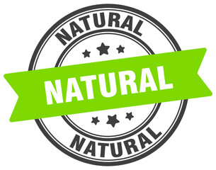 natural stamp. natural label on transparent background. round sign