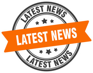 latest news stamp. latest news label on transparent background. round sign
