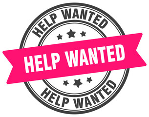 help wanted stamp. help wanted label on transparent background. round sign