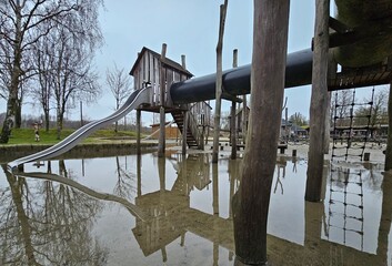 The flooded playground in Denmark