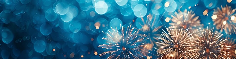 Happy New Year background with colorful fireworks
