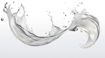 White liquid milk or cream splashes isolated on white background