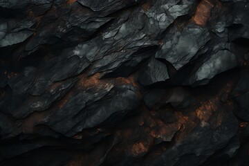 AI generated illustration of dark, rusty rocks with uneven colors and patterns