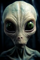 AI generated illustration of a slimy weird alien creature with large eyes