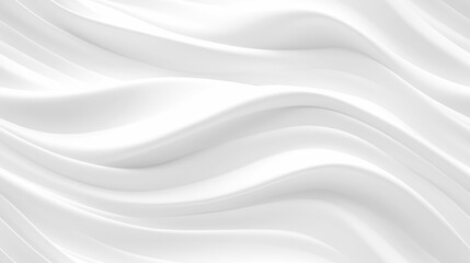 White wavy fluid like fabric background, AI-generated. - obrazy, fototapety, plakaty