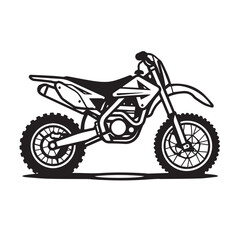 Motocross bike in cartoon, doodle style . Image for t-shirt, web, mobile apps and ui. Isolated 2d vector illustration in logo, icon, sketch style, Eps 10, black and white. AI Generative