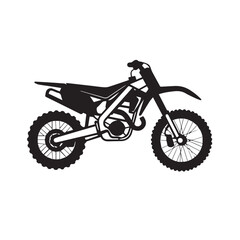 Obraz premium Motocross bike in cartoon, doodle style . Image for t-shirt, web, mobile apps and ui. Isolated 2d vector illustration in logo, icon, sketch style, Eps 10, black and white. AI Generative