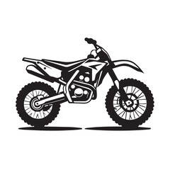 Fototapeta na wymiar Motocross bike in cartoon, doodle style . Image for t-shirt, web, mobile apps and ui. Isolated 2d vector illustration in logo, icon, sketch style, Eps 10, black and white. AI Generative