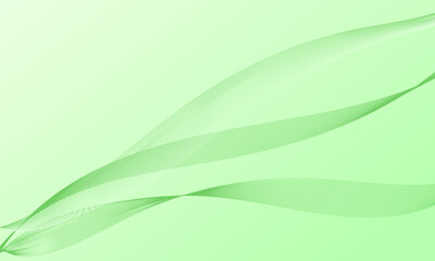 green smooth lines wave curves on gradient abstract background