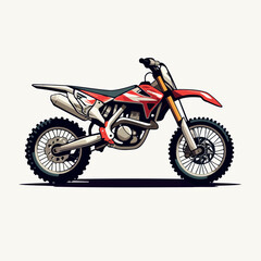 Motocross bike in cartoon, doodle style. Image for t-shirt, web, mobile apps and ui. Isolated 2d vector illustration in logo, icon, sketch style, Eps 10. AI Generative