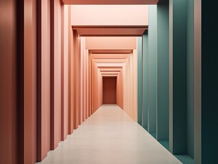 AI generated walkway surrounded by structure with a vibrant colors