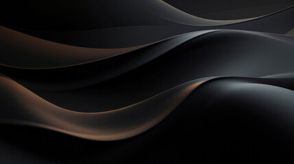 Abstract 3d wavy smooth background. Dark matte colour palette. Aesthetic concept. Generative AI