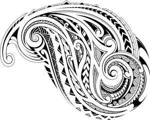 Tribal tattoo in Polynesian style. Good for prints and stickers