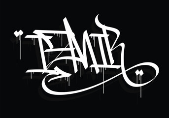 IZMIR city graffiti tag style