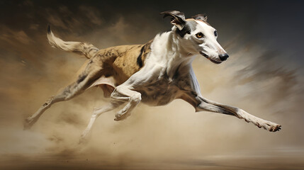 Greyhound in motion
