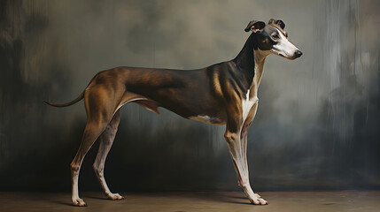 Greyhound with a regal stance
