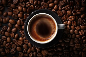 Fototapeta premium coffee ingredients setting on wooden table 