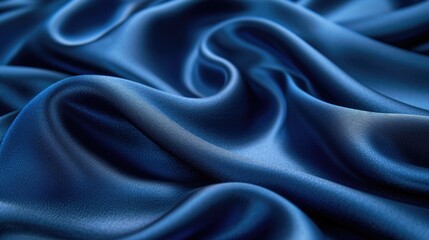 Obraz premium Classic Blue silk fabric, highlighting its luxurious texture and vibrant shimmer, rich color and smooth surface.