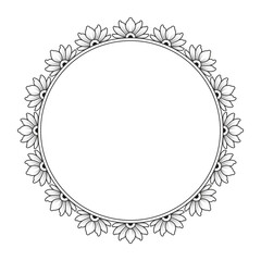 Elegant ornamental Black floral mandala frame vector illustration