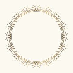 Elegant ornamental Golden floral mandala frame vector illustration