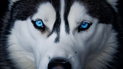 Husky with striking blue eyes