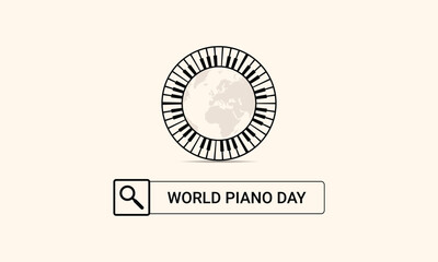 World piano day, world piano day march 29 vector illustration.