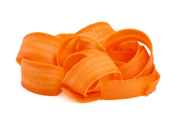 Sliced carrot, isolated on white background.