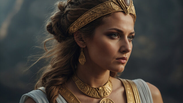 Hera Queen of the Gods Goddess of marriage, women, marital harmony, and the protector of women during childbirth Realistic Fantasy Portrait