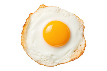 Top view, Relistic Fried egg isolated on white background.