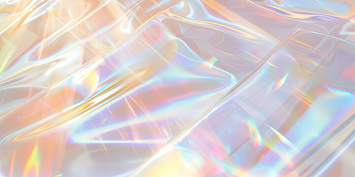 Sunlight flare background with light refraction and reflection. rainbow foil texture. Soft holographic pastel unicorn marble background
