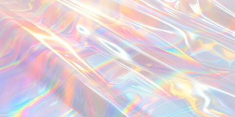 Sunlight flare background with light refraction and reflection. rainbow foil texture. Soft holographic pastel unicorn marble background
