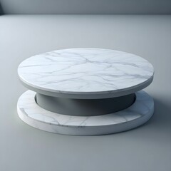 AI generated illustration of a white marble platform for display