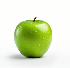 Ripe green apple isolated on a white background. AI-generated.