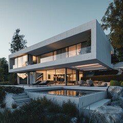 Luxury Minimalist Villa with Pool, Balcony and Terrace