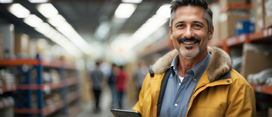 Fototapeta premium salesman in a hardware warehouse