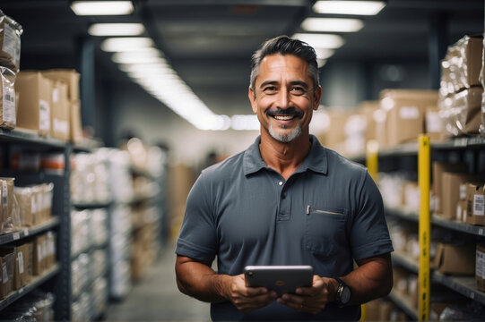 salesman in a hardware warehouse