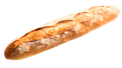 long fresh baguette isolated cut out