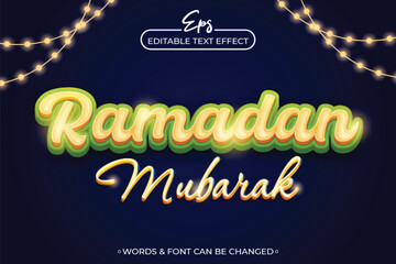 Ramadan mubarak editable text effect template