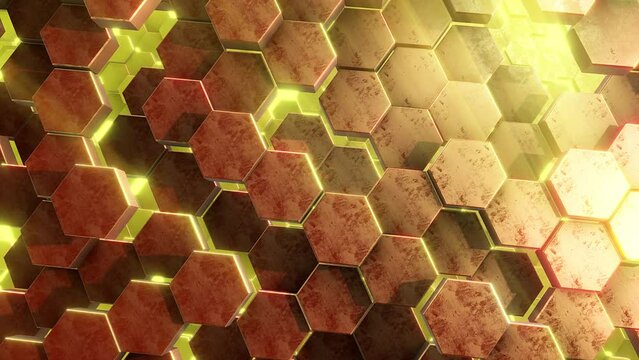 Background with golden hexagons