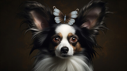 Papillon with butterfly-like ears