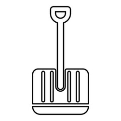 Winter shovel contour outline line icon black color vector illustration image thin flat style