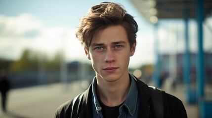 AI generated illustration of a man standing on the side of a raised platform