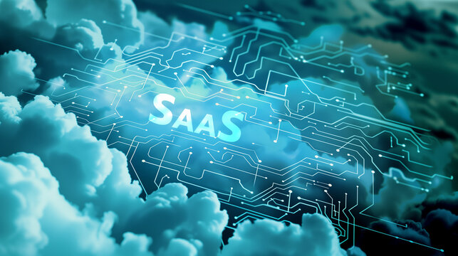 saas cloud computing platform for enterprises, in the style of dark white and sky-blue, contained chaos, abrasive authenticity, liquid emulsion printing, light gold and sky-blue