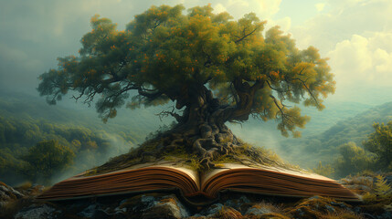 本の中から現れた不思議な木